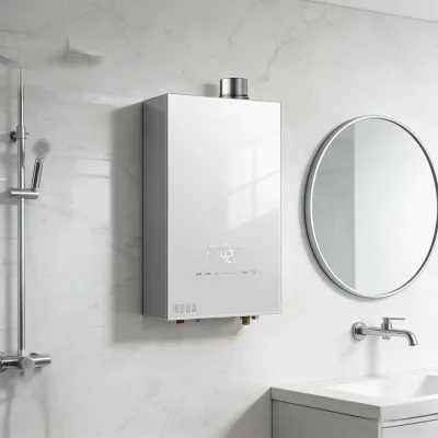 High End Energy Saving Natural Gas Tankless Water Heater Copper Heat Exchanger 30kW LED Touch Control Timed for Whole House