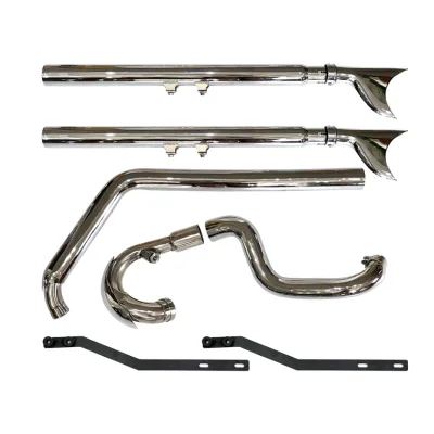 New LBL Motorcycle Fish Tail Exhaust Pipe with 1 Year Warranty for Soft Tail