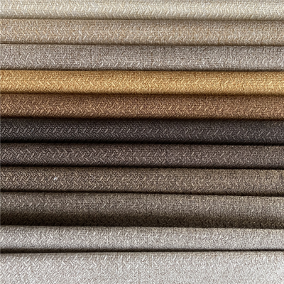 100% Polyester Imitated Linen Textile Upholstery Sofa Fabric Wheatear Linen Look Woven Stripes Design Plain Style