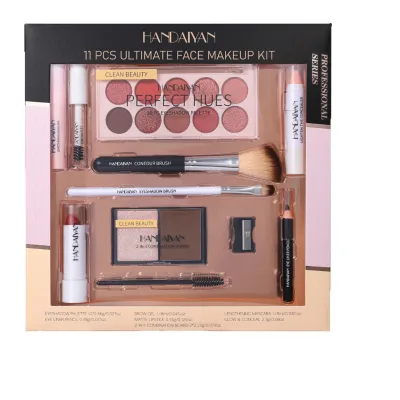 HANDAIYAN 11-Piece Lip Gloss Set Waterproof Moisturizing & Long-Lasting Face Cosmetics Kit In-Stock Wholesale Makeup Set