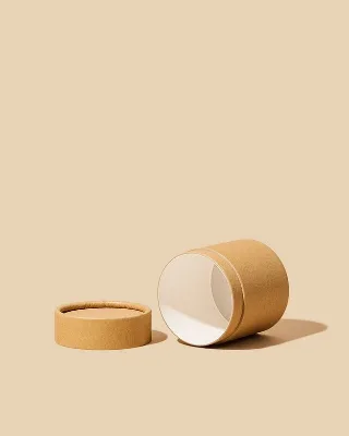 Recyclable Kraft Paper Tube Separate Lid Round Cardboard Cylinder Box Custom Logo Empty Paper Canister Gift Packaging Tube