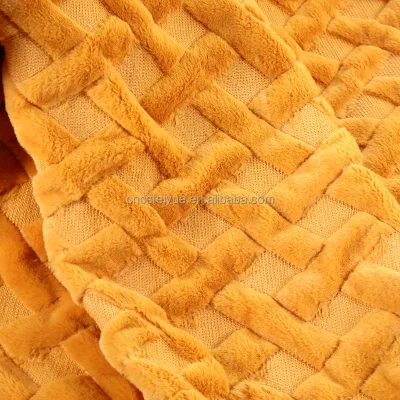 FY Customizable Woven Blanket Skin-Friendly Flannel Warm Fleece Mint Green Purple Pink Solid Color Recycled Polyester Airplane