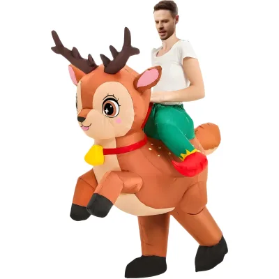 New Inflatable Blow up Costumes for Christmas Cartoon and Holiday Party Cosplay Snowman Gingerbread Man Santa Claus Mascot
