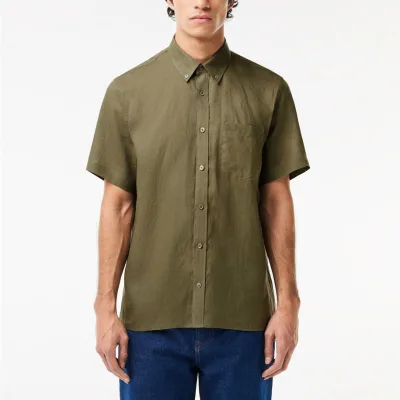 Custom Fashioncollar Short-sleeved Button Down Shirt Summer Hot Casual Linen Bowling Shirt