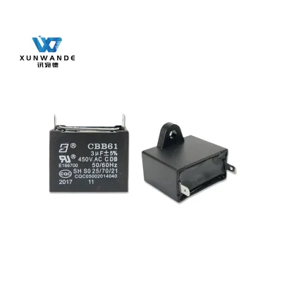 CBB61 3UF 450V 25/70/21 Capacitor Two Insert SH S0 50/60Hz Fan Capacitor Xunde Brand Stocks Price