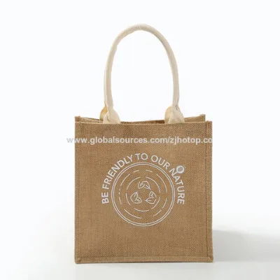 Eco Friendly Custom printed jute promotional tote bag