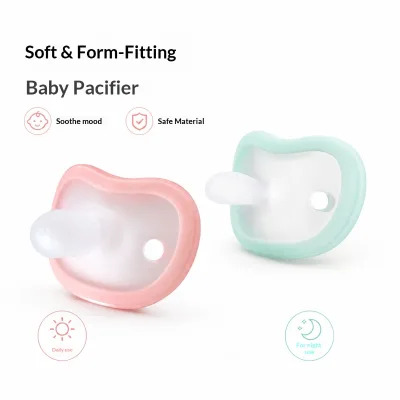 Pacifier Newborns Anti-Colic Flat Tip Slow Flow Broad Caliber Prevents Overbite Soothing Helps Baby Fall Asleep Silicone Factory
