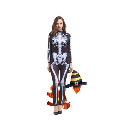 Carnival Halloween Costumes Women Sexy Skull Skeleton Monster Ghost Scary Adult Masquerade Cosplay Costume Jumpsuit