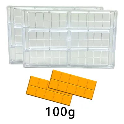 Hot Selling Dubai 100g Chocolate bar Pistachio Sauce Wafer Filled Chocolate PC Mold Crispy Nut Chocolate Blocks Mold