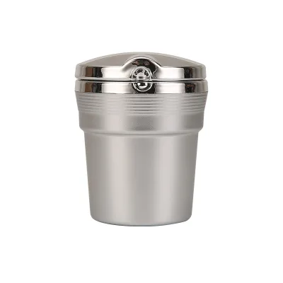 High Quality Car Vehicle Mounted LED Plastic Cigarette Smokeless Car Ashtray with Lid Smell Proof