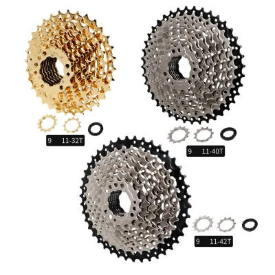 MEROCA 11 Speed 11-42T Silver/gold High-Strength Lightweight Bicycle Freewheel Cassette Bicycle Parts Wide Ratio MTB Cassette