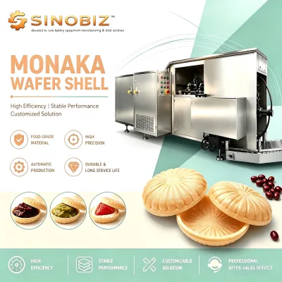 Automatic Monaka Wafer Cone Maker, Ice Cream Shell & Waffle Cup Machine, 380V Commercial Baking Equipment