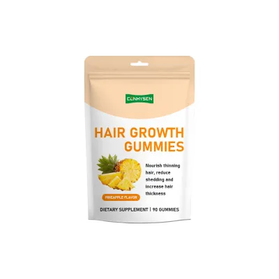 OEM ODM Packed with Essential Vitamins Hair Growth Gummies Vitamin a Pineapple Flavor Hair Nourishing Dietary Gummies