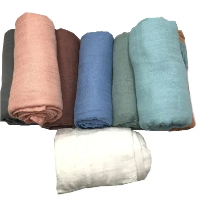 2023 Customized Design 70%Bamboo 30% Cotton Muslin Swaddle Blanket Set 100% Cotton Baby Swaddle Muslin Blanket Gift Set