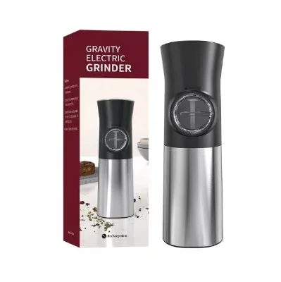USB Gravity Electric Salt and Pepper Grinder Automatic Switch Salt Grinder Adjustable Coarseness Battery Powered Spice Grinder