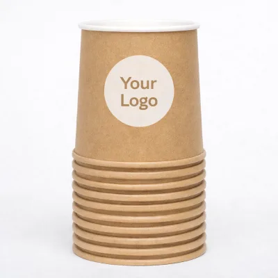 Custom Coffee Containers Branded Free Sample Disposable Coffee Cups 6oz 10oz 12oz Lid Single Wall