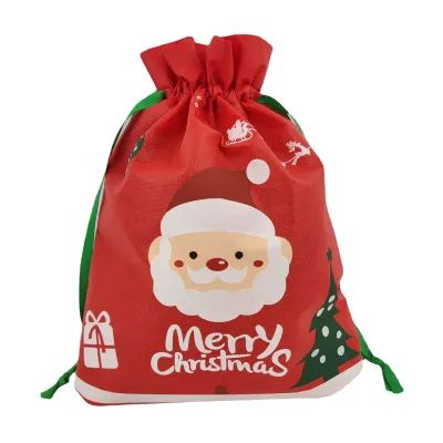 Custom logo Non-woven Convenient Bundle Opening Bag Simple String Reusable Gift Bag