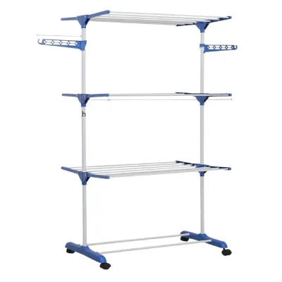 Cross-border Balcony Multi-level Towel Rack Floor Hanging Rack Foldable and Mobile Telescopic Drying Rack Best-selling Model
