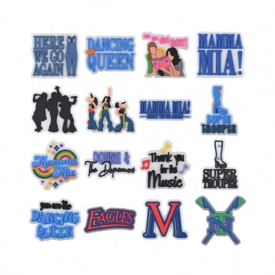 UK Singer Mamma Mia Shoes Charms for Clog Decoration Wholesale PVC Pin Bracelets Accessories