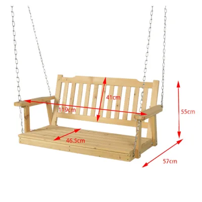 Hot Selling Customized logo Durable China Fir Wooden Hanging Rocking Porch Swing for Adult