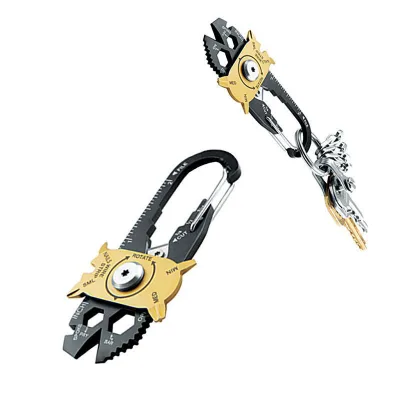 20-in-1 Stainless Steel Wrench & Screwdriver Creative Outdoor Portable Multi-Functional Keychain for Camping & Hiking