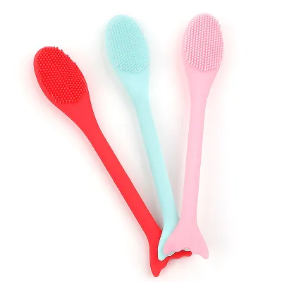 Double Facial Cleansing Mask Soft Silicone Brushes Face Cleanser Cosmetic Tools Rubber Safe Smearing Exfoliating Brush