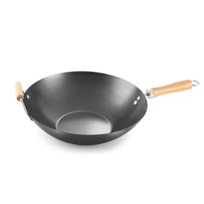 35.5 cm /14" Inch Carbon Steel Spinning Non Stick or Pre-seasoned Wok with Bakelite Handle