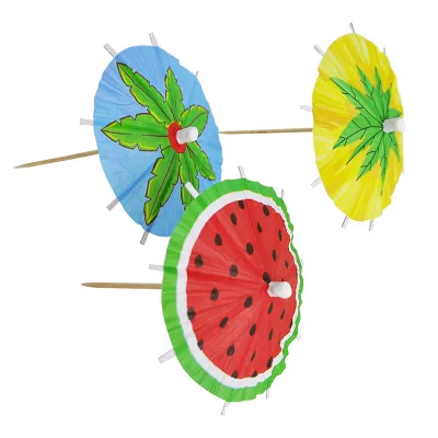 Wholesale Custom Print logo Decorative Umbrella Toothpicks Watermelon China Traditional Toot Picks