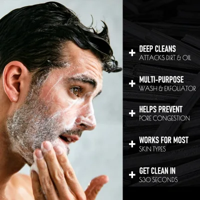 Customize Logo Ekber Deep Cleansing Remove Anti Acne Aging Activated Bamboo Bichotan Charcoal Men's Face Wash