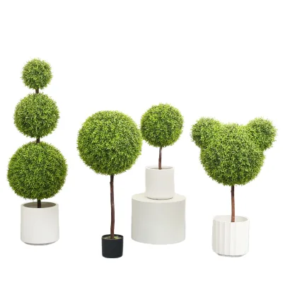 High Quality UV Certified Artificial Milan Grass Ball Topiary Lifelike Plastic Ball Tree for Outdoor Home Decorative Ball