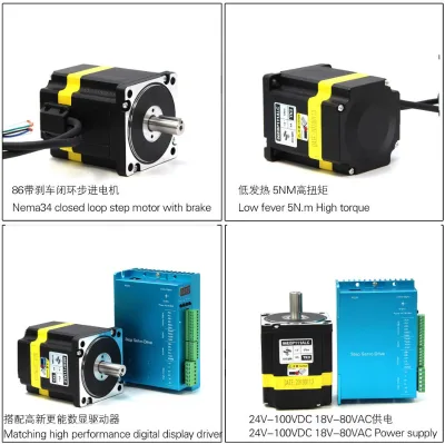 Nema34 Closed-loop Stepper Servo Motor 5N.m + Digital Display Drive Set with Encoder 1000 Line