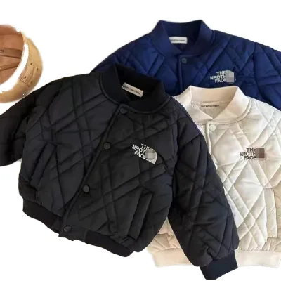 2024 Children's Down Cotton-padded Winter Waterproof Coat Baseball Jackets Boys and Girls Fashion Thick Cotton-padded Coat
