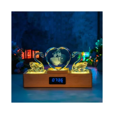 Dropshipping Gift 3D Internal Engraving Crystal Photo Making Wedding Anniversary Gift Creative Gift Ornament Music Box