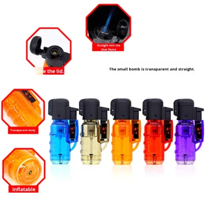 Windproof Lighter Butane Fuel Minimalist Design Gas Igniter Cigar Incense Moxibustion Stick Welding Torch Spray Gun Business