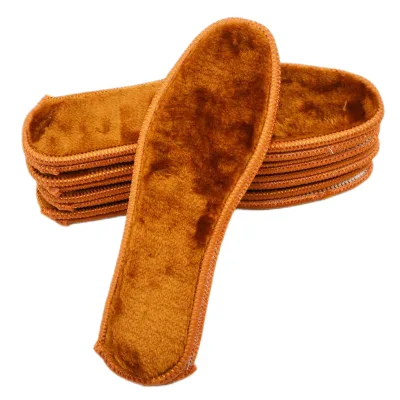 Unisex Sports Insoles for Winter Warmth Breathable Thickened Plush Wool Feltnon Sweat Absorbing Cotton Insole Shockproof Comfort