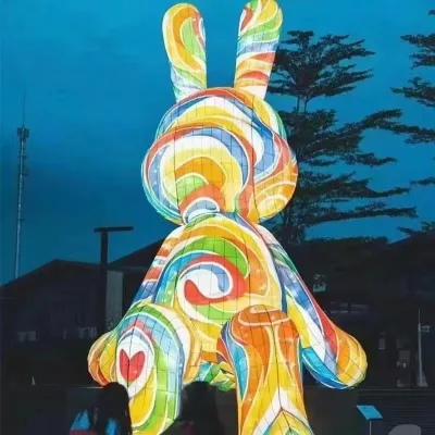 Event Decoration Inflatable Easter Bunny LED Lighting Giant Inflatable Bunny Rabbit for Art
