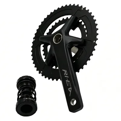 Premium Bicycle Crankset Set/Precision-Engineered with Sleek Black-Finished Teeth/Classic Crankset with Precision Black Teeth