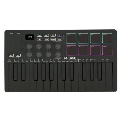 Professional 25-Key Midi USB Metal Electronic Keyboard Portable Intelligent Arrangement Strike Pad with 101-200 Tones