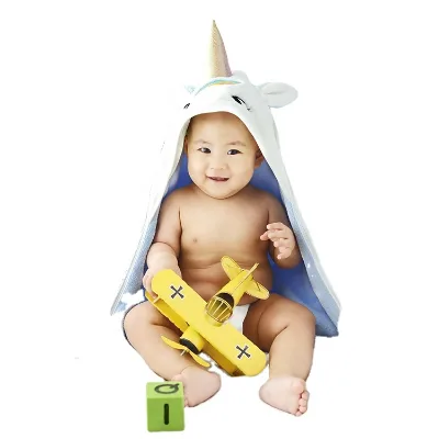 Plush Microfiber unicorn Kid's Bathrobe Home Robe
