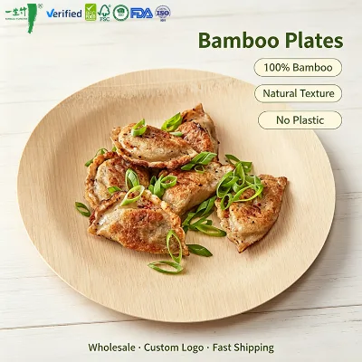 Wholesale Eco Friendly Standard Moisture Disposable Cutlery Bamboo Round Plates
