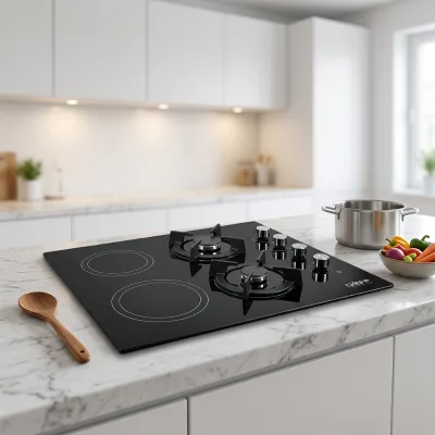 Factory Direct Supply 2 Gas 2 Electric Combination Hob Built-in Hybrid Cooktop for Family Cooking