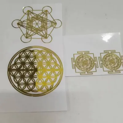 Custom Logo Nickel Sticker Waterproof Metal Transfer Sticker Cooper Green Gold Mixed Colors 3D Metallic Transfer Sticker Label