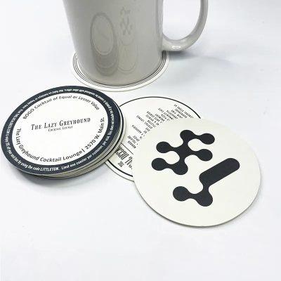 Boce wholesales paper coasters, designs and customizes logo paper absorbent coasters