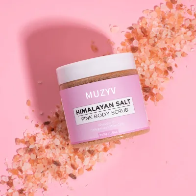 Private Label Bodyscrub Foot Exfoliating Brightening Himalayan Salt pink Body Scrub for Women