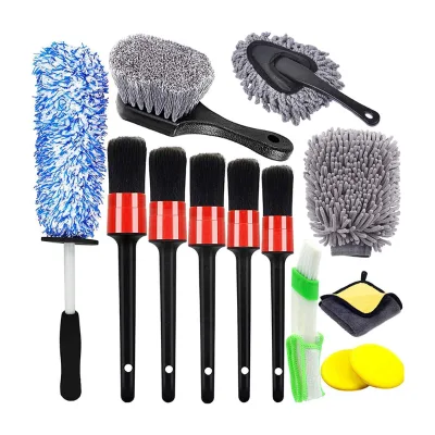 Pincel De Limpeza Carro Interior Air Vent Cleaning Car Wash Microfiber Detailing Brushes Set