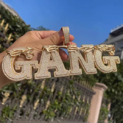Hot Sale Custom Streetwear Gia Certificated With Letter Logo Necklace for Men Big Black Death Hip Hop Pendant Moissanite