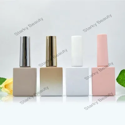 10ml pink Empty square Glass Bottle Frosted Nail Polish Bottle