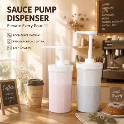 Coffee Syrup Dispenser Pump Bottle Commercial Flavor Syrup Pump for Vanilla Caramel Sauce Coffee Shop Barista Accessories