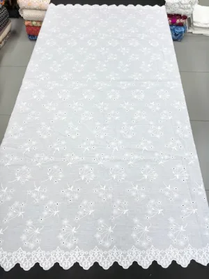 Factory Direct Sales Breathable and Eco-friendly Cotton Embroidered Lace Fabric Customizable Wedding Dress Floral Patterns