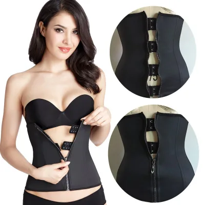 Shapewear Tummy Slimming Belt Sauna Sweat Sexy Zipper Latex Waist Training Corset for Girls